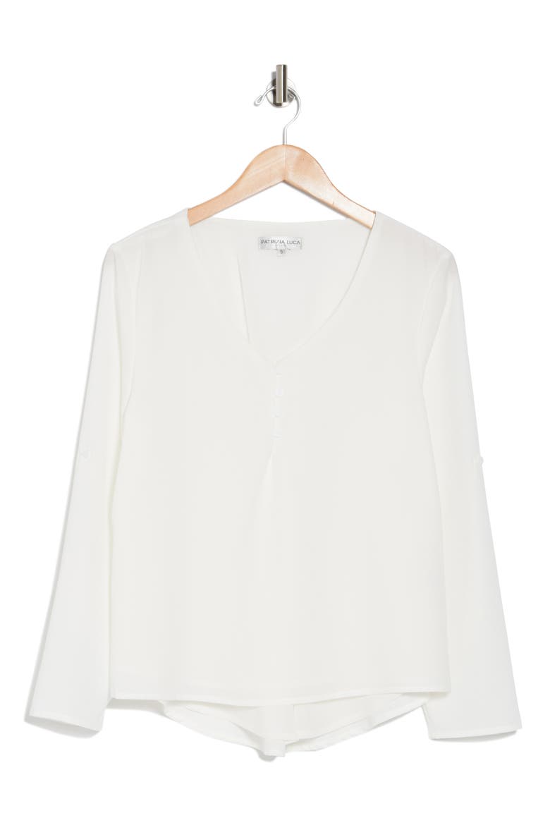 Button Back Long Sleeve Top, Alternate, color, OFF WHITE