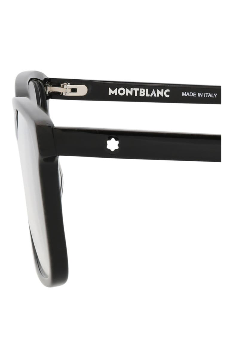 Montblanc 54mm Rectangular Optical Glasses, Alternate, color, Black Transparent