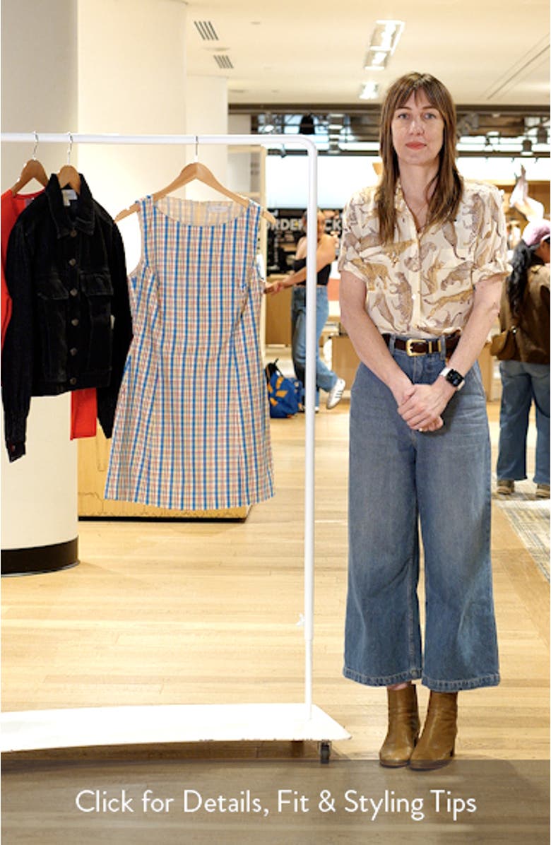 Lydie Check Cotton & Linen Minidress, sales video thumbnail