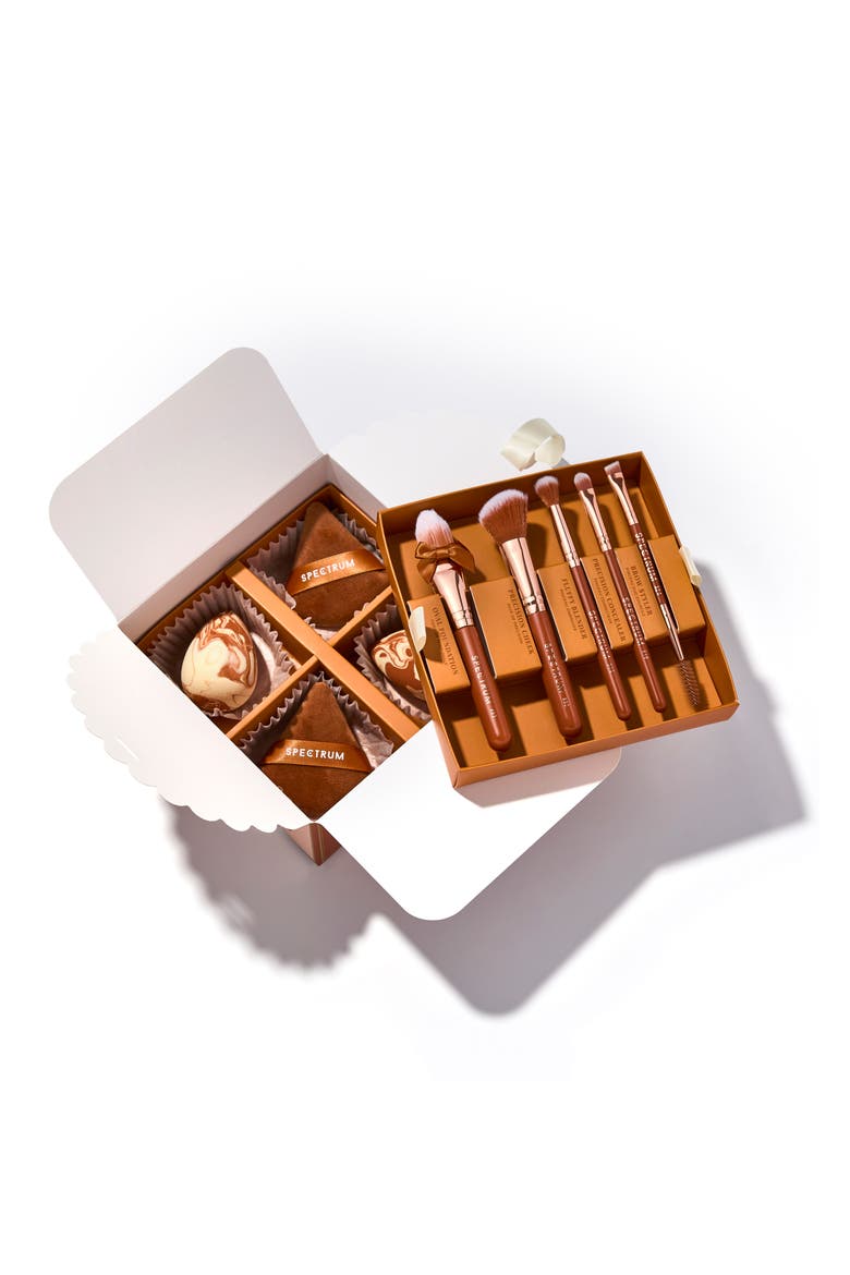 Pumpkin Spice 9-Piece Makeup Brush & Sponge Set, Alternate, color, ORANGE