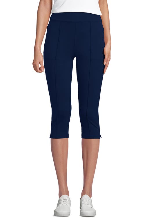 Lands' End Starfish High Rise Pintuck Capri Pants In Blue