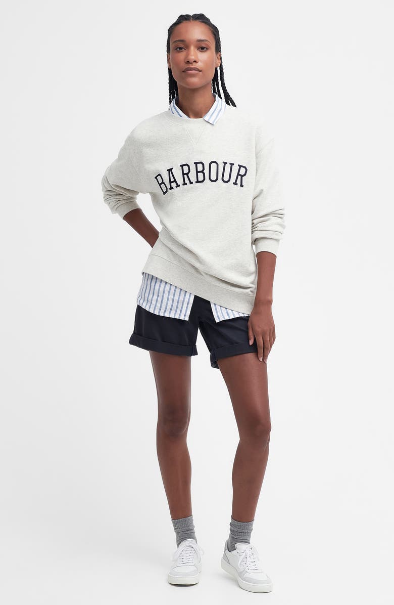 Barbour Northumb Cotton Sweatshirt, Alternate, color, Cloud/ Navy