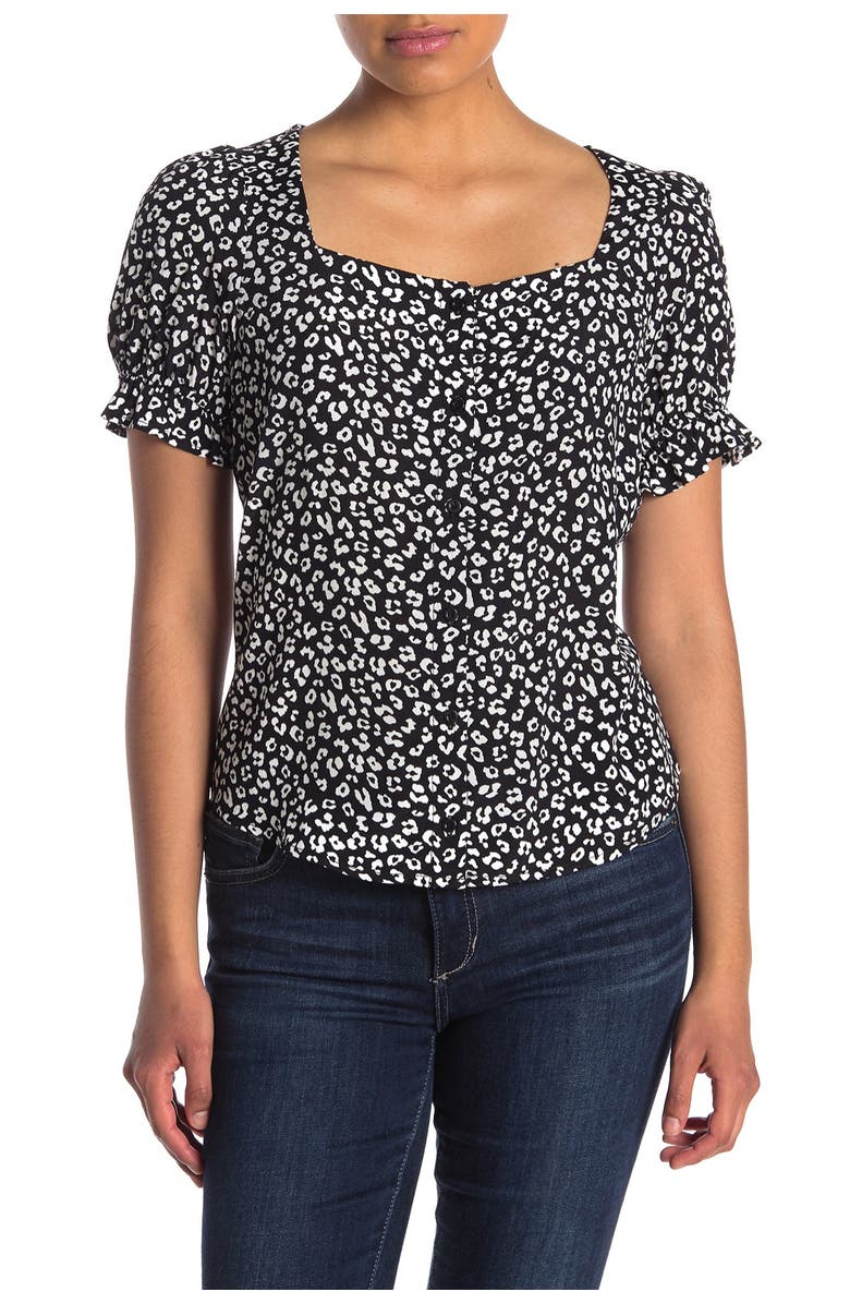 Elodie Square Neck Short Sleeve Top, Main, color,