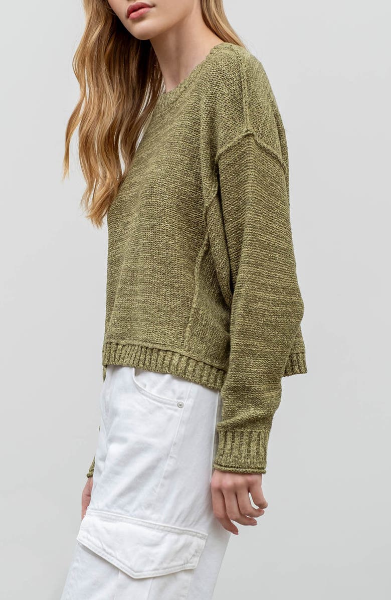 Blu Pepper Crewneck Sweater, Alternate, color, Olive