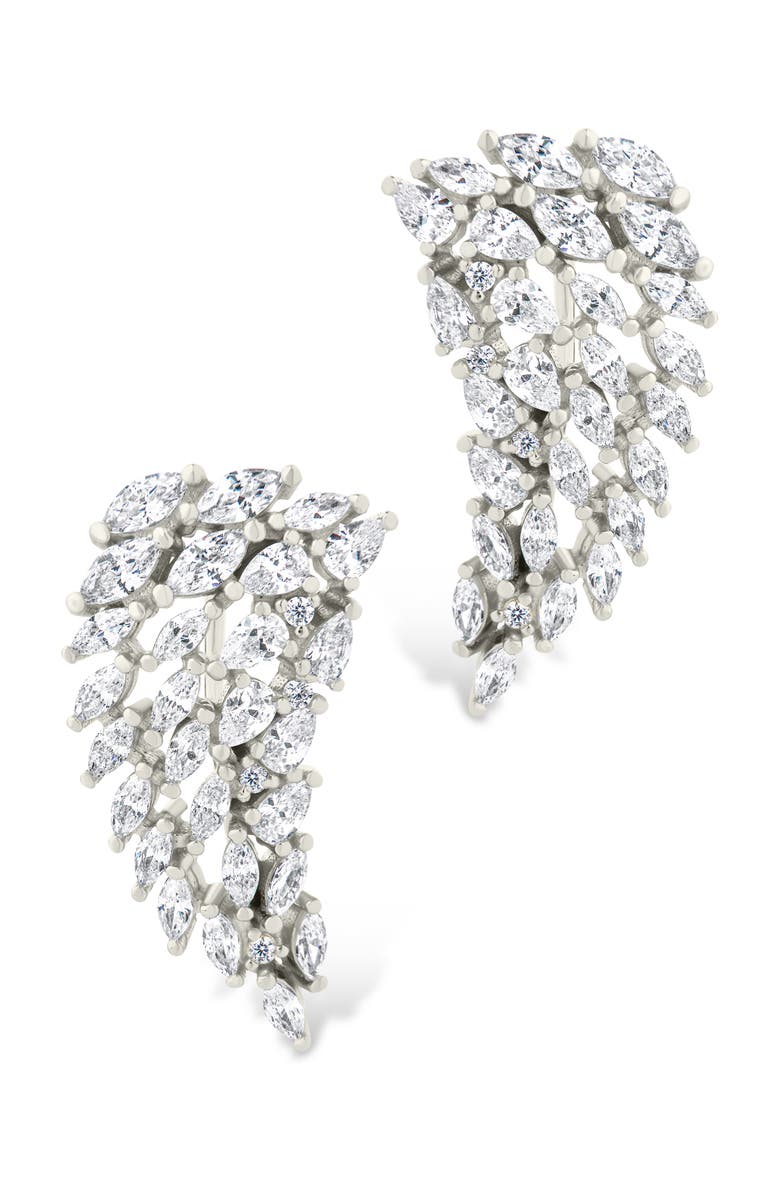 Sterling Forever Ryan Cubic Zirconia Ring Ear Crawlers, Alternate, color, Silver