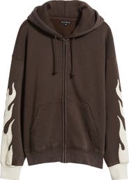 PacSun Flame Zip-Up Hoodie