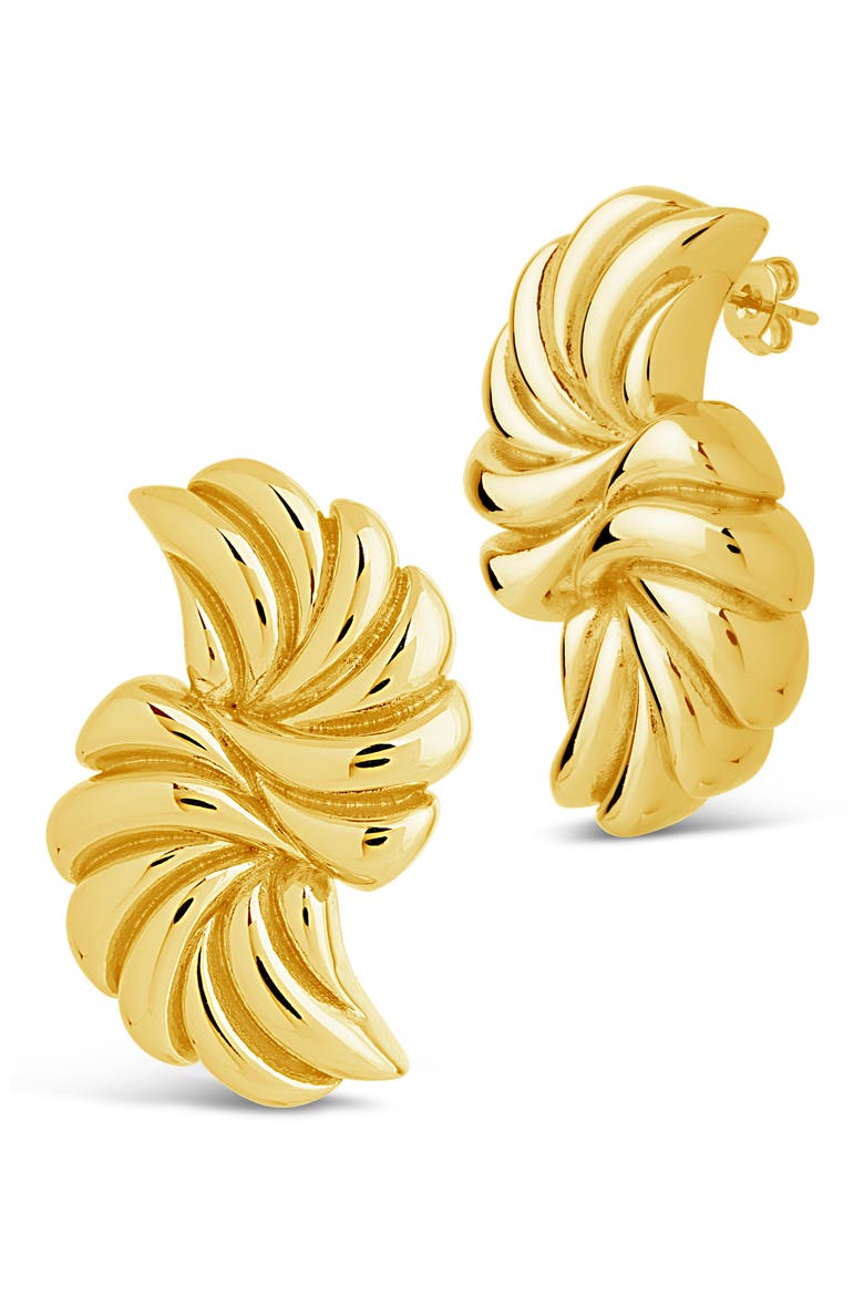 Twisted Croissant Stud Earrings, Main, color, GOLD