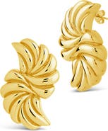 Sterling Forever Twisted Croissant Stud Earrings