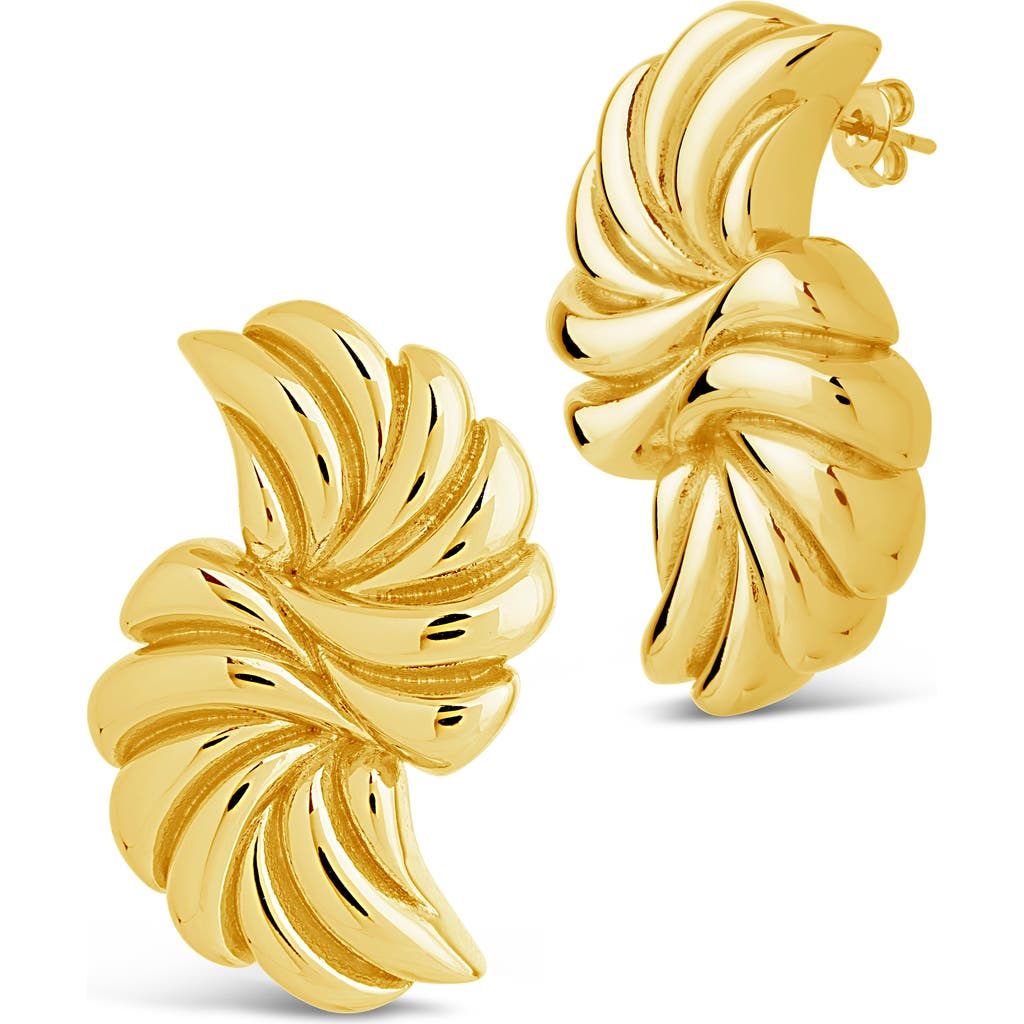 Sterling Forever Twisted Croissant Stud Earrings
