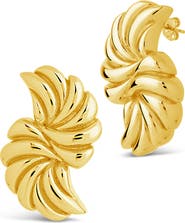 Sterling Forever Twisted Croissant Stud Earrings