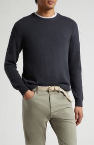 Eleventy Cotton & Silk Crewneck Sweater