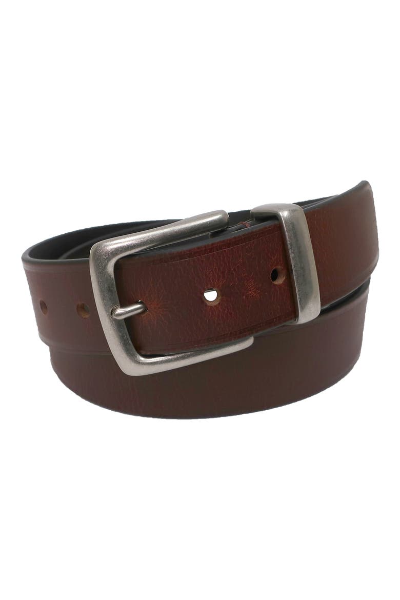 Leather Belt, Main, color, COGNAC