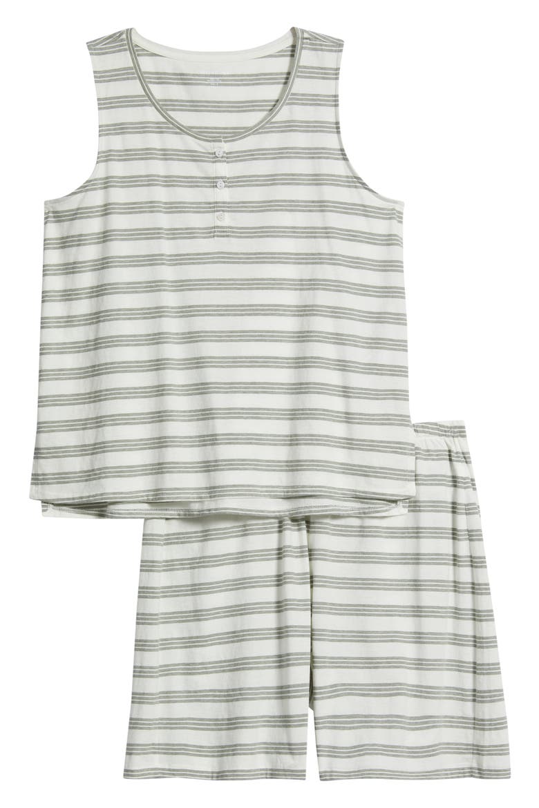 Stripe Short Pajamas, Alternate, color, AGAVE