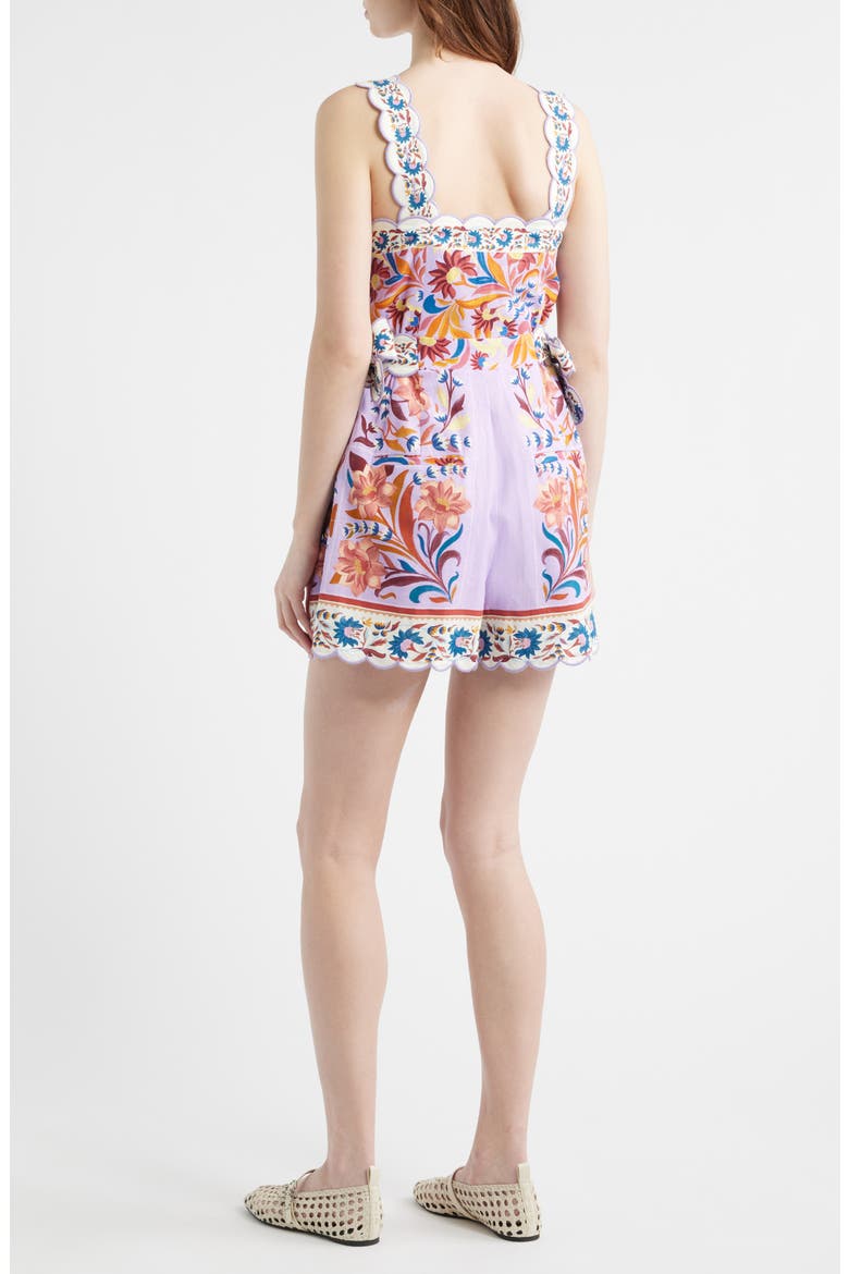 Flower Tiles Lilac Romper, Alternate, color, FLOWER TILES LILAC
