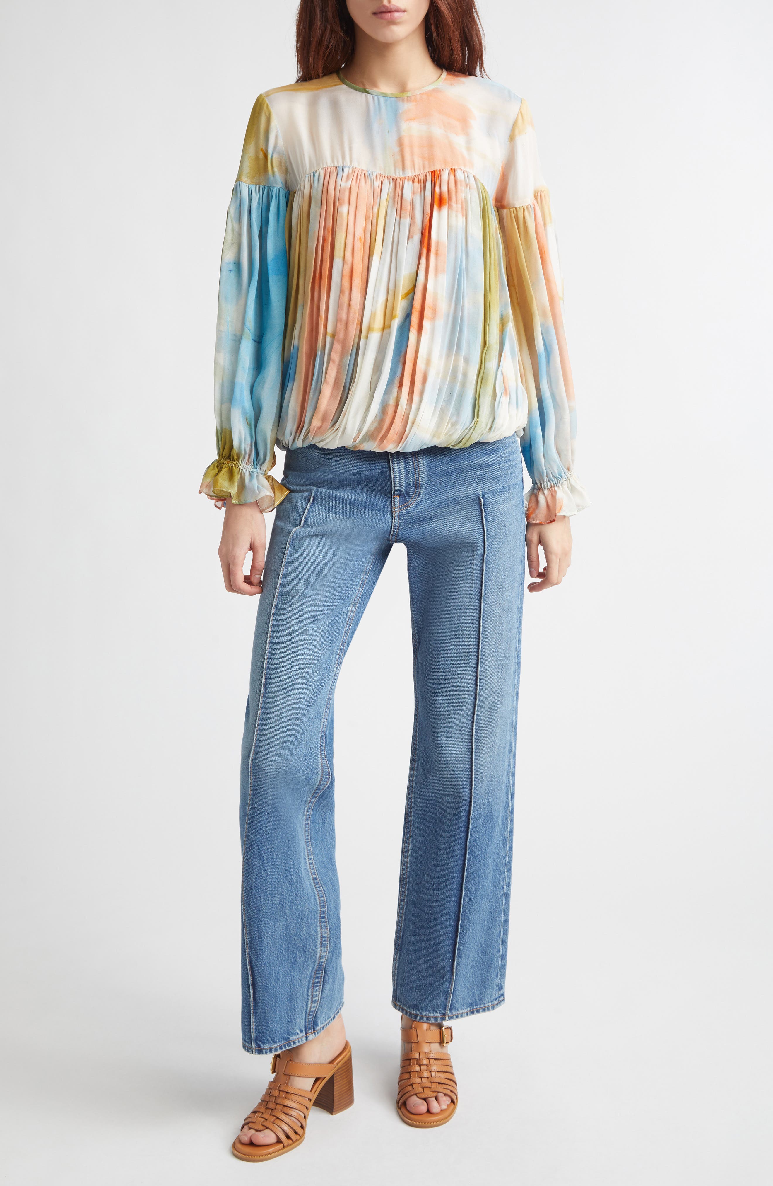 Pearl Abstract Print Silk Top - image 2