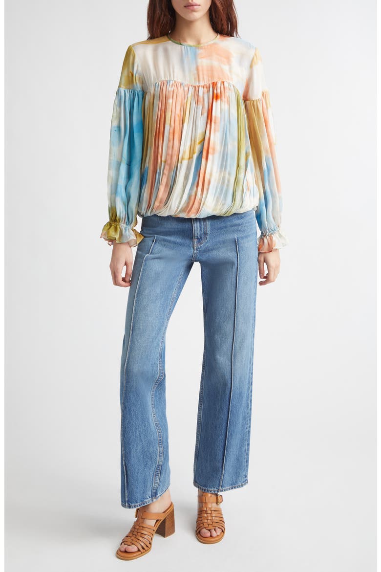 Agatha Mid Rise Straight Leg Jeans, Alternate, color, DANUBE