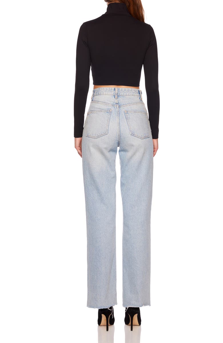 Susana Monaco Mock Neck Long Sleeve Crop Top, Alternate, color,