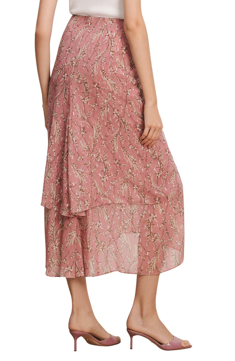 Veronica Beard Sira Metallic Thread Midi Skirt, Alternate, color, Orchid Haze Multi