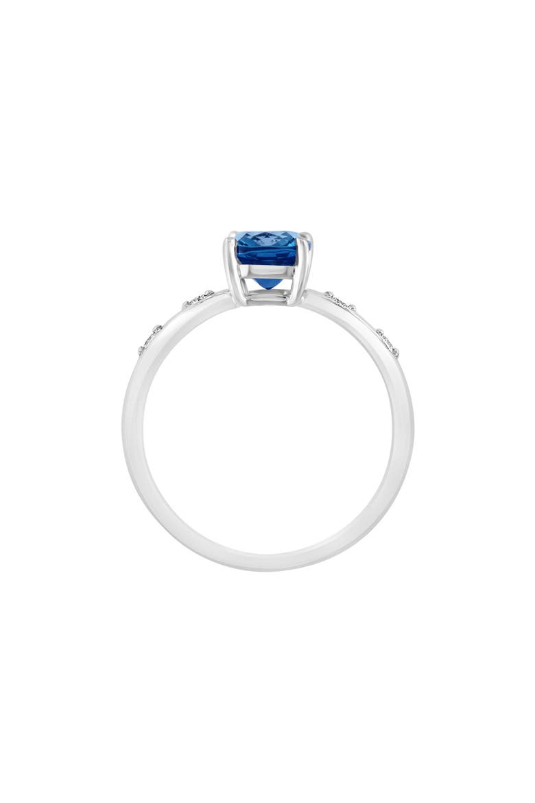 14K White Gold, Diamond, & London Blue Topaz Ring, Alternate, color, BLUE