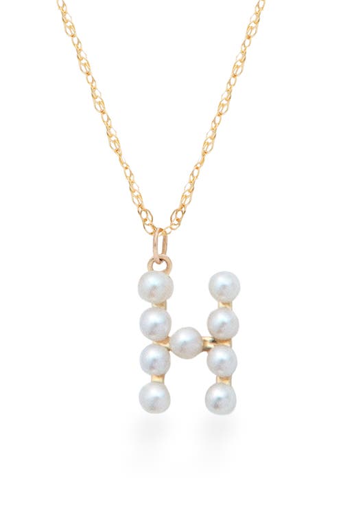 Stone And Strand Pearl Initial Pendant Necklace In Gold