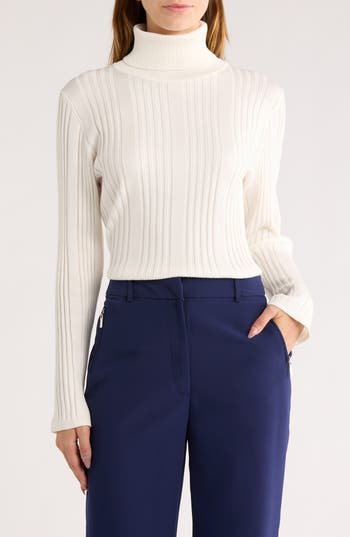 By Design Yalex Turtleneck Sweater In White
