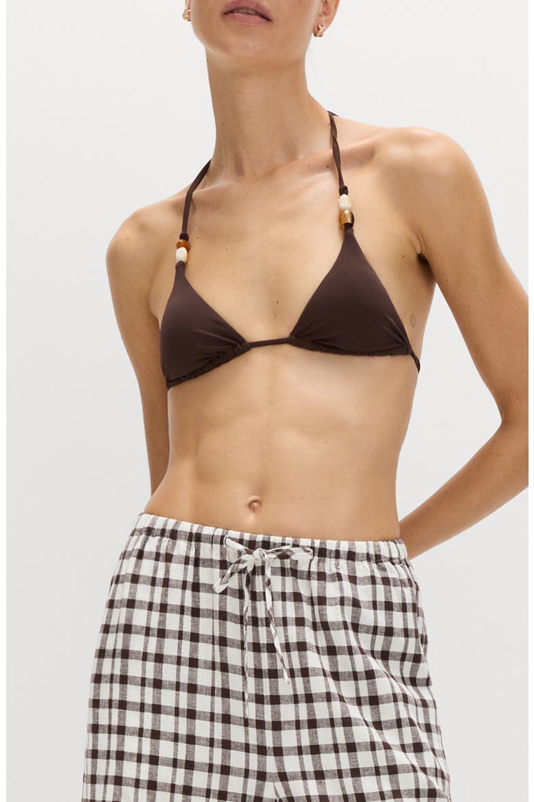 Gingham Straight Leg Pants, Alternate, color, BROWN/ MULTI