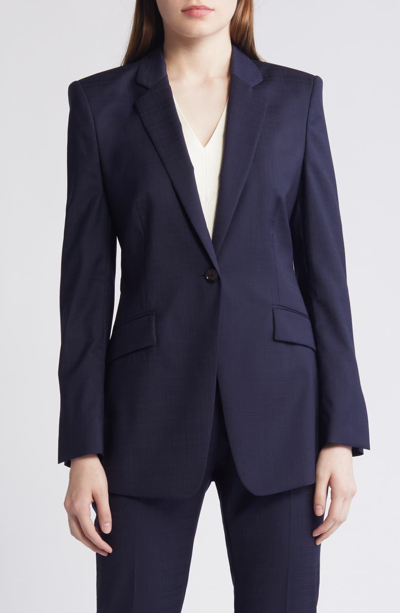 BOSS Janeri Wool Blazer, Alternate, color, Dk Bu