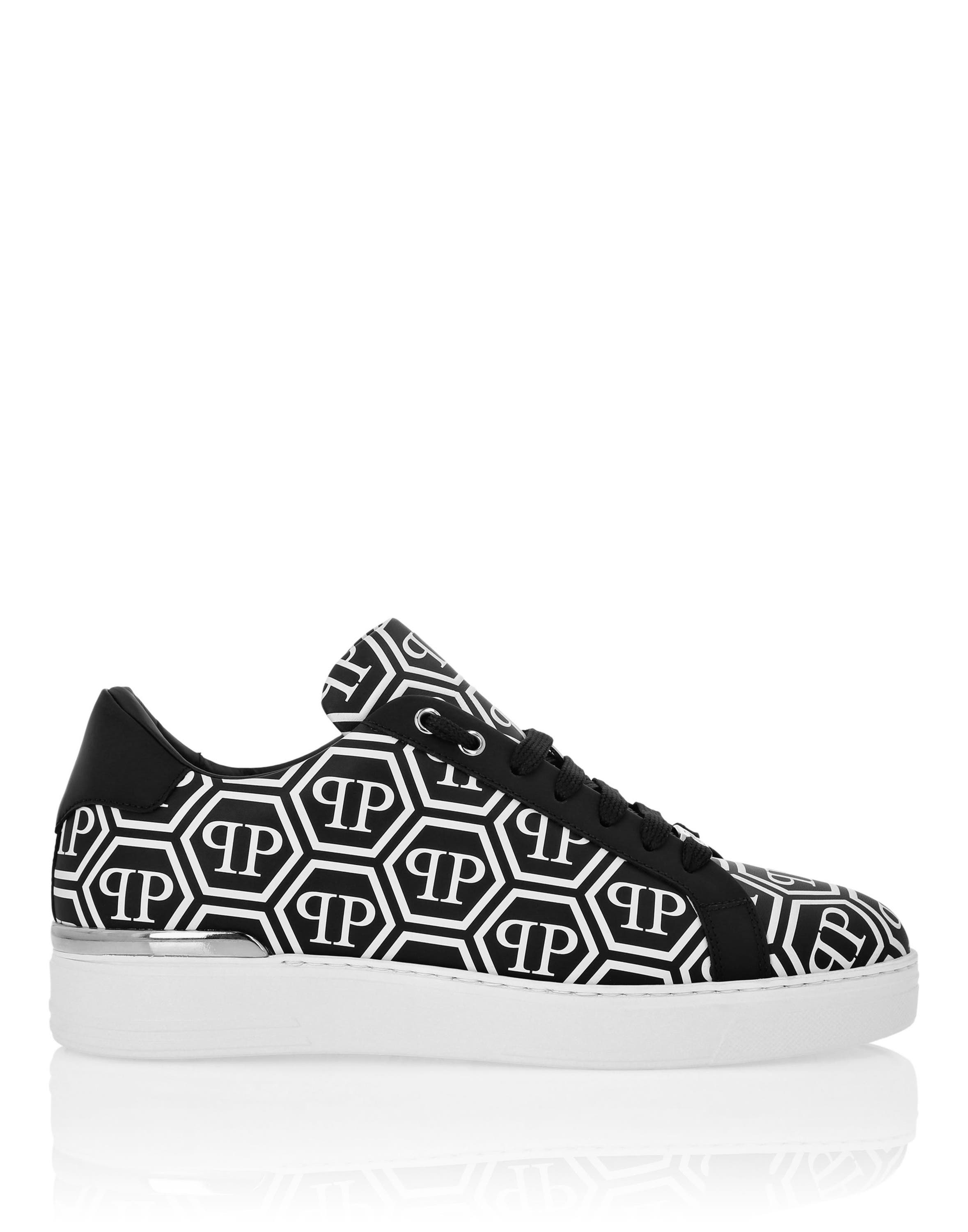 Nappa Leather Low Top Sneakers Big Monogram Logo Unisex, Alternate, color, black