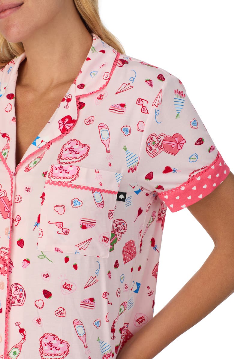 Kate Spade New York print short pajamas, Alternate, color, Pink Print