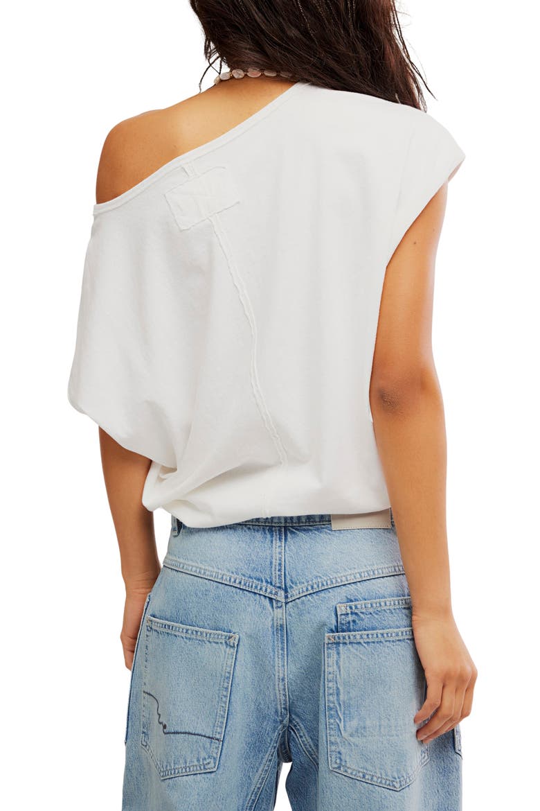 Peggy One-Shoulder Cotton Top, Alternate, color, CLEAN IVORY