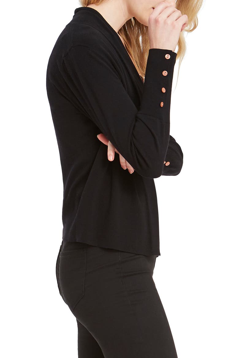 Book Club Open Cardigan, Alternate, color, BLACK ONYX