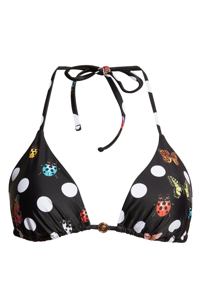 Versace x Dua Lipa Butterfly Print Triangle Bikini Top, Alternate, color, 