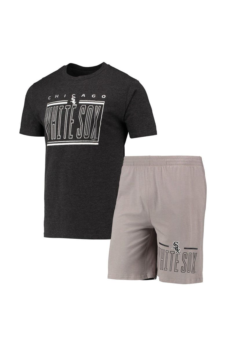 CONCEPTS SPORT Men's Concepts Sport Gray/Black Chicago White Sox Meter T-Shirt and Shorts Sleep Set, Main, color, Gray