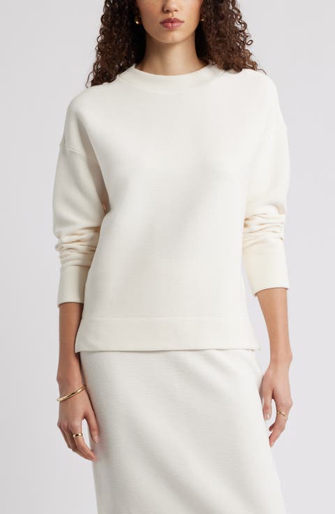 Ottoman Knit Mock Neck Sweatshirt