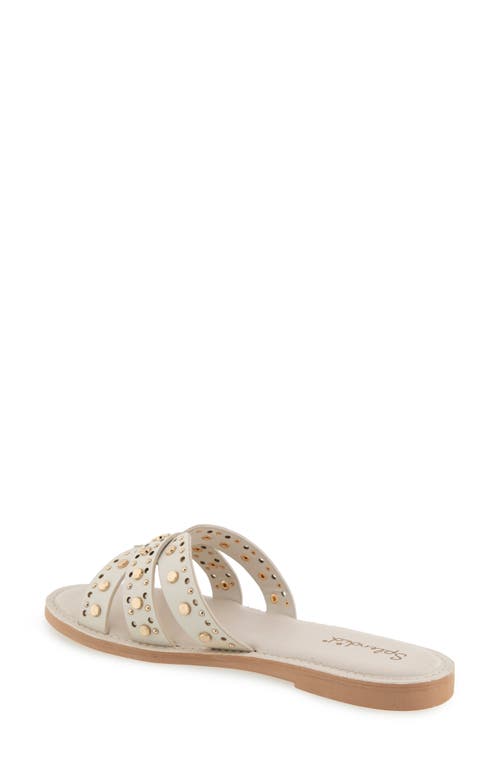 Splendid Samira Studded Slide Sandal In White Sand