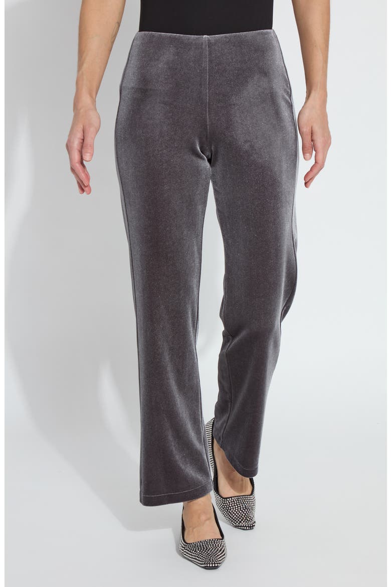 Metallic Foil Velvet Wide Leg Pants, Main, color, SILVERY CHARCOAL