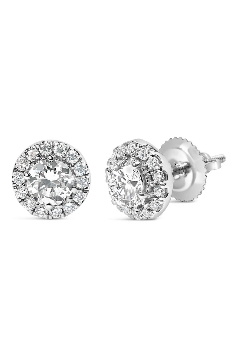 Haus of Brilliance 14K White Gold 1.0 Ct Round Lab-Grown Diamond Halo Stud Earrings, Alternate, color, White