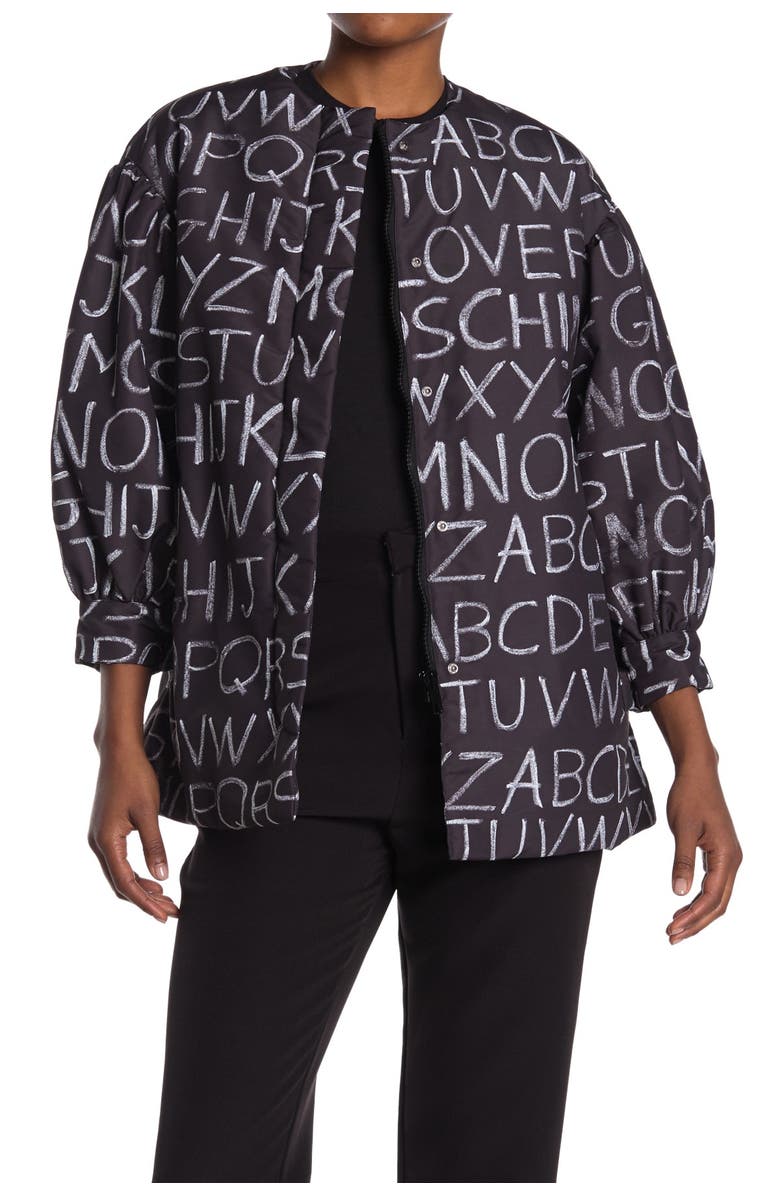 Love Moschino Giaccone Allover Print Jacket, Main, color, 