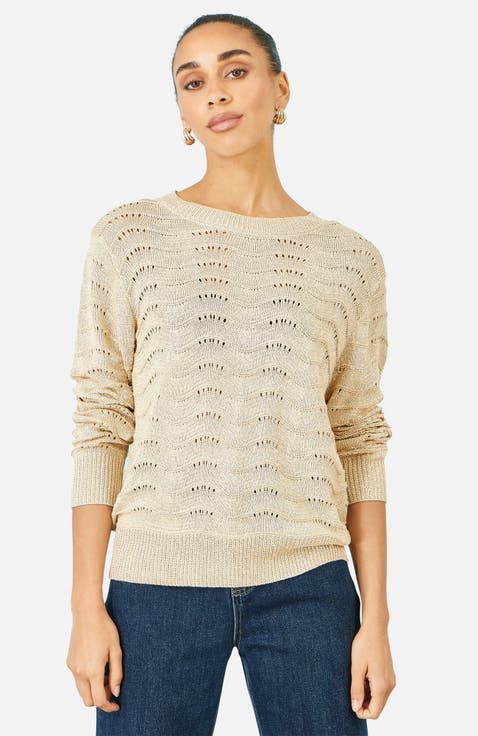 Wave Metallic Thread Relaxed Jumper
