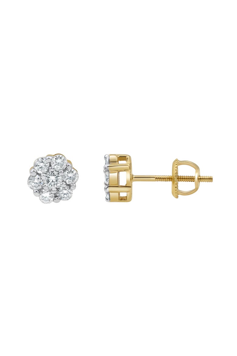 Sophisticated 14K Yellow Gold Diamond Cluster Earrings - 0.39ct., Alternate, color, 14K Yellow Gold