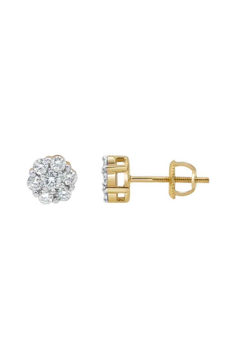 LuvMyJewelry Semi 14K Yellow Gold Diamond Cluster Earrings - 0.52ct., Alternate, color, 14K Yellow Gold
