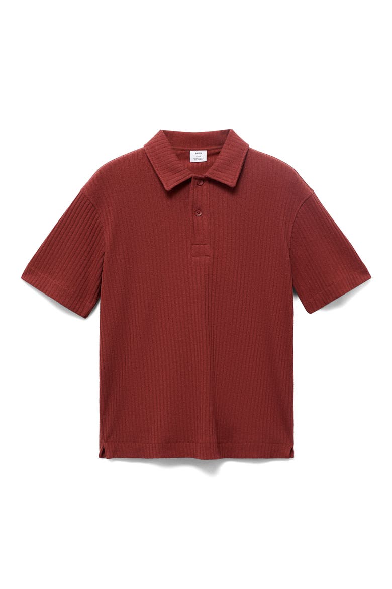 Textured Knit Polo, Alternate, color, CHERRY
