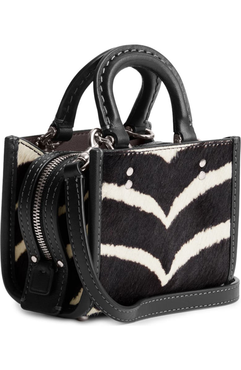 COACH Rogue Zebra Print Genuine Calf Hair Crossbody Bag, Alternate, color,