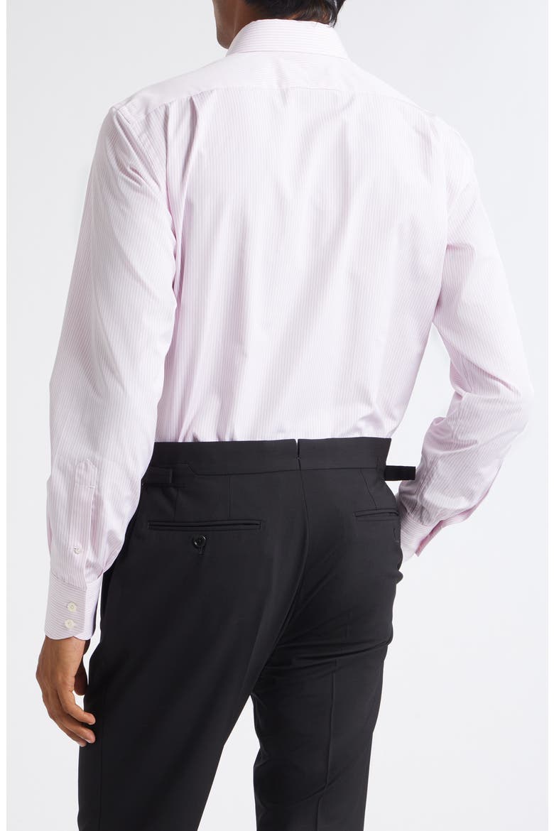 Classic Fit Striped Cotton Shirt, Alternate, color, PWA ROSE/ WHITE