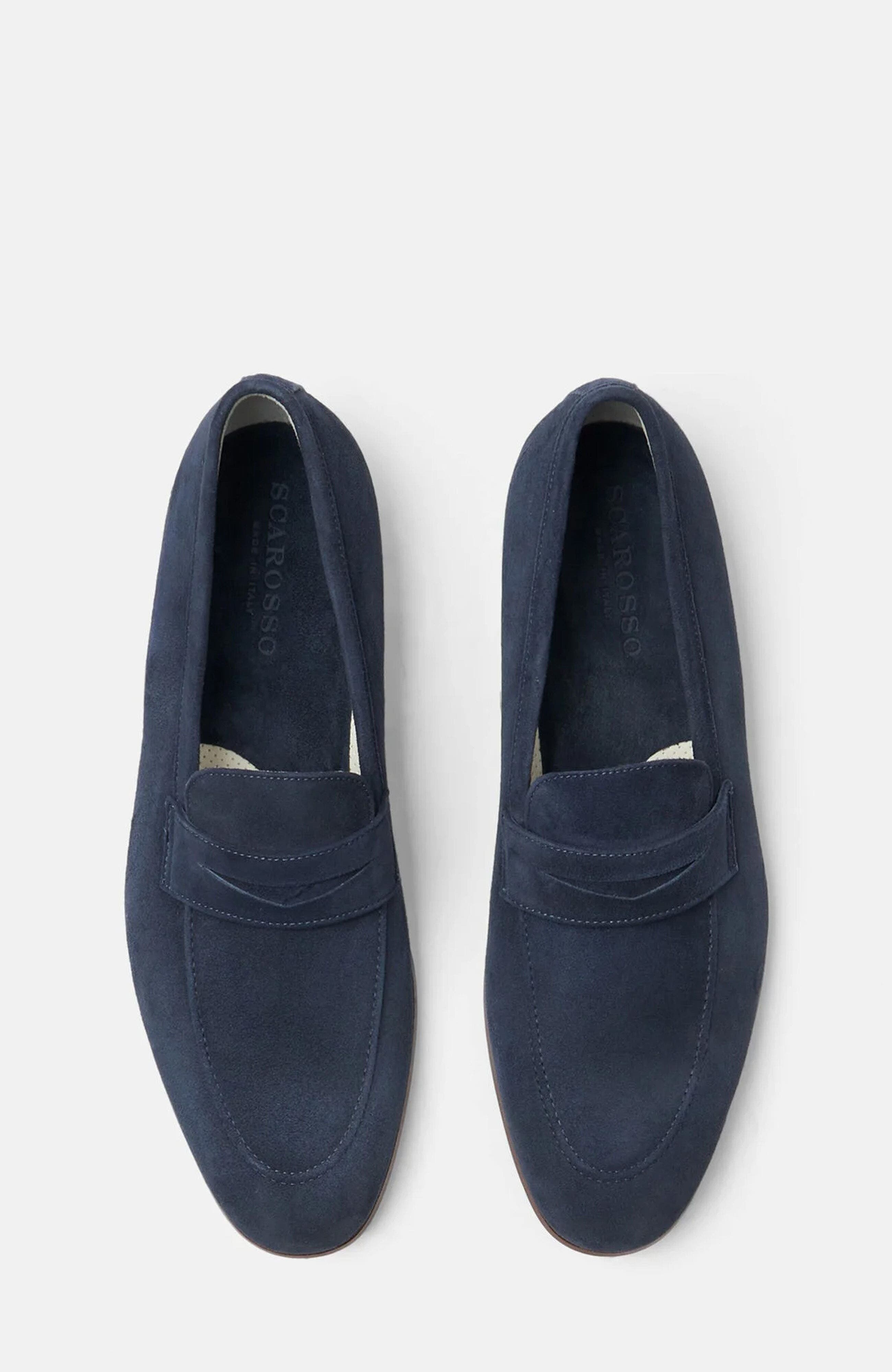 Marzio Loafers, Alternate, color, Dark Blue Suede