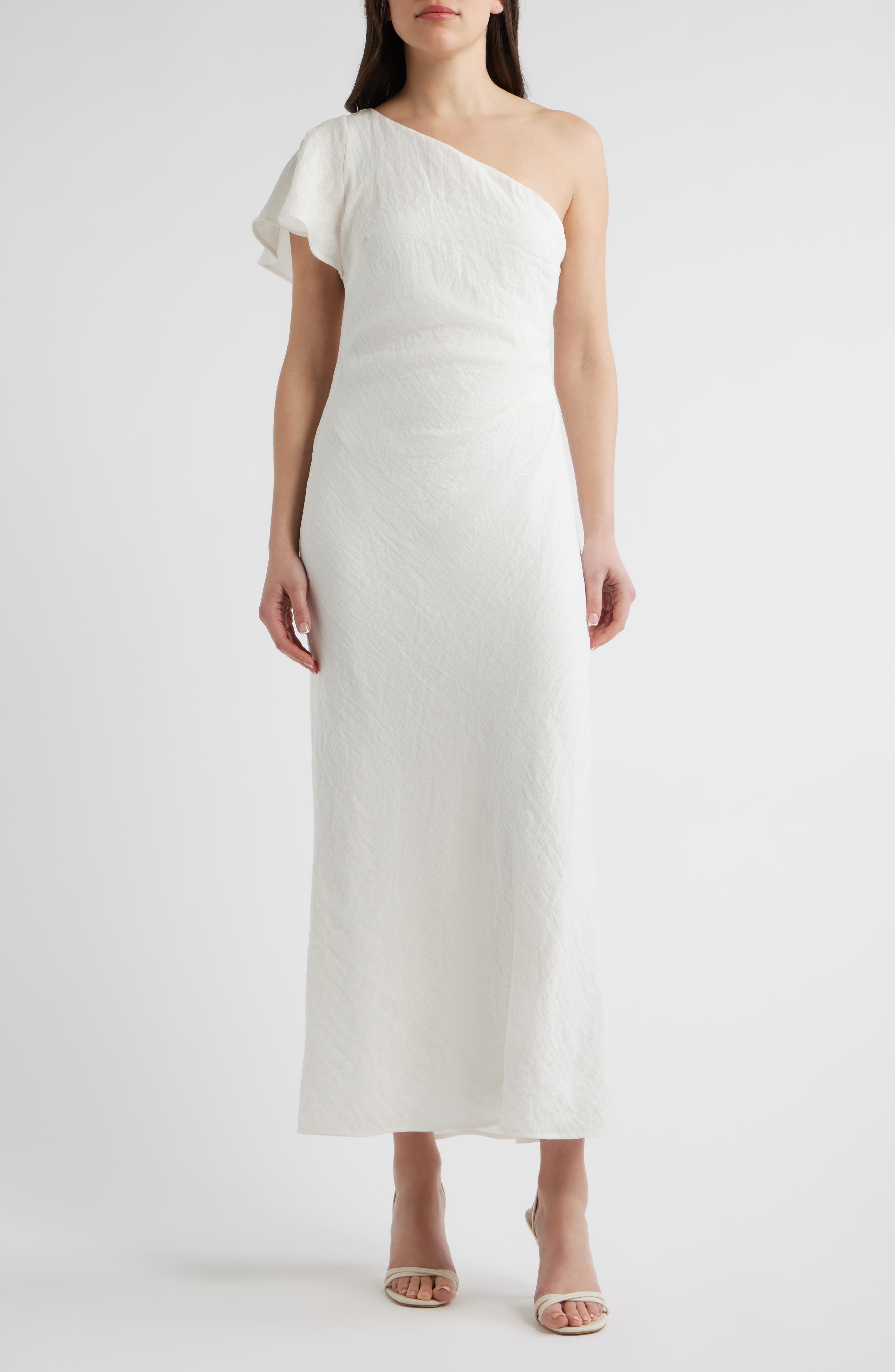 Draped One-Shoulder Dress