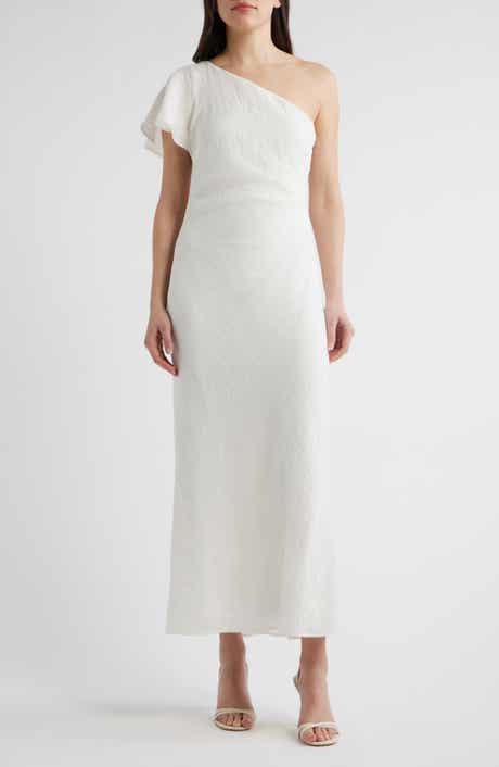 Draped One-Shoulder Dress