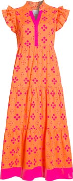 SUGARLIPS Donna Dot Mirna Tiered Midi Dress