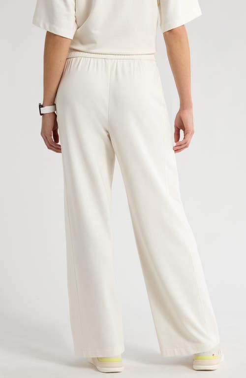 Zella Luxe Terry Wide Leg Pocket Pants In Ivory Egret