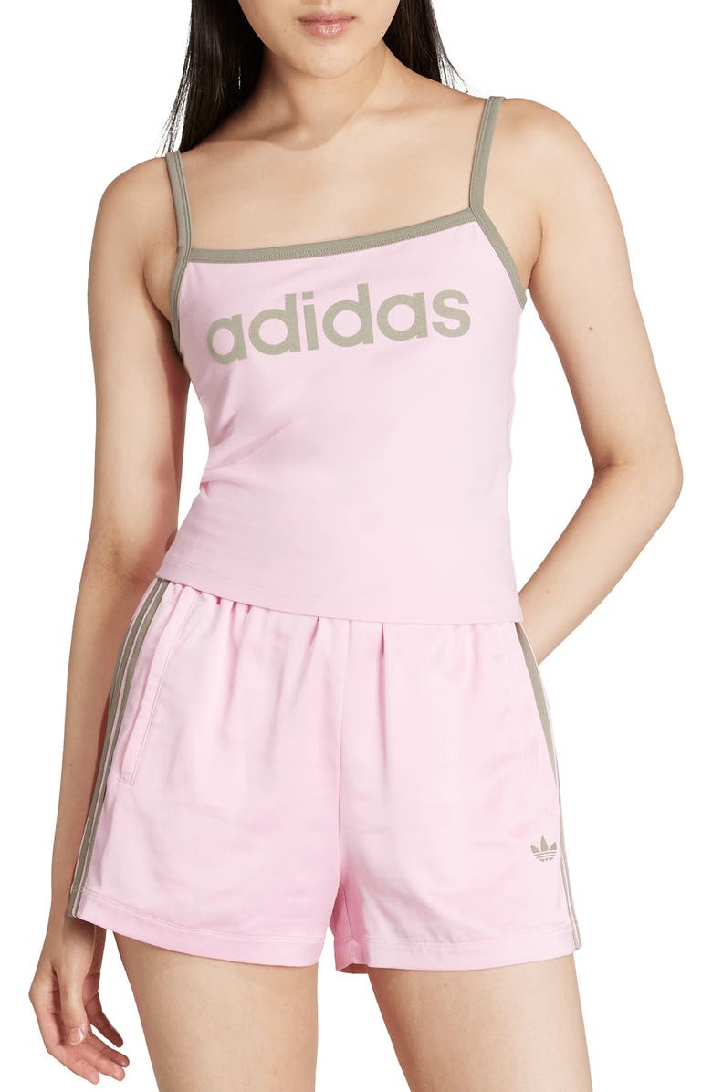 adidas Logo Camisole, Main, color, True Pink